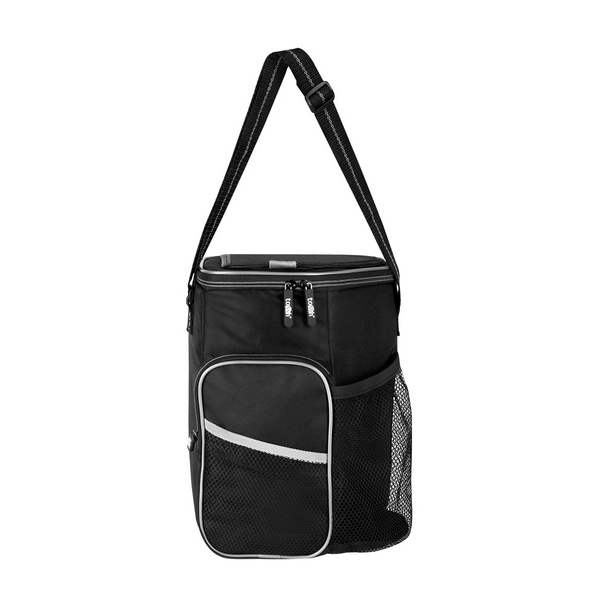 SIN 232, HIELERA ORGORO. Hielera con interior plastificado impermeable. Incluye bolsa frontal con cierre y malla. Bolsa lateral de malla. Ventana superior de fácil acceso.