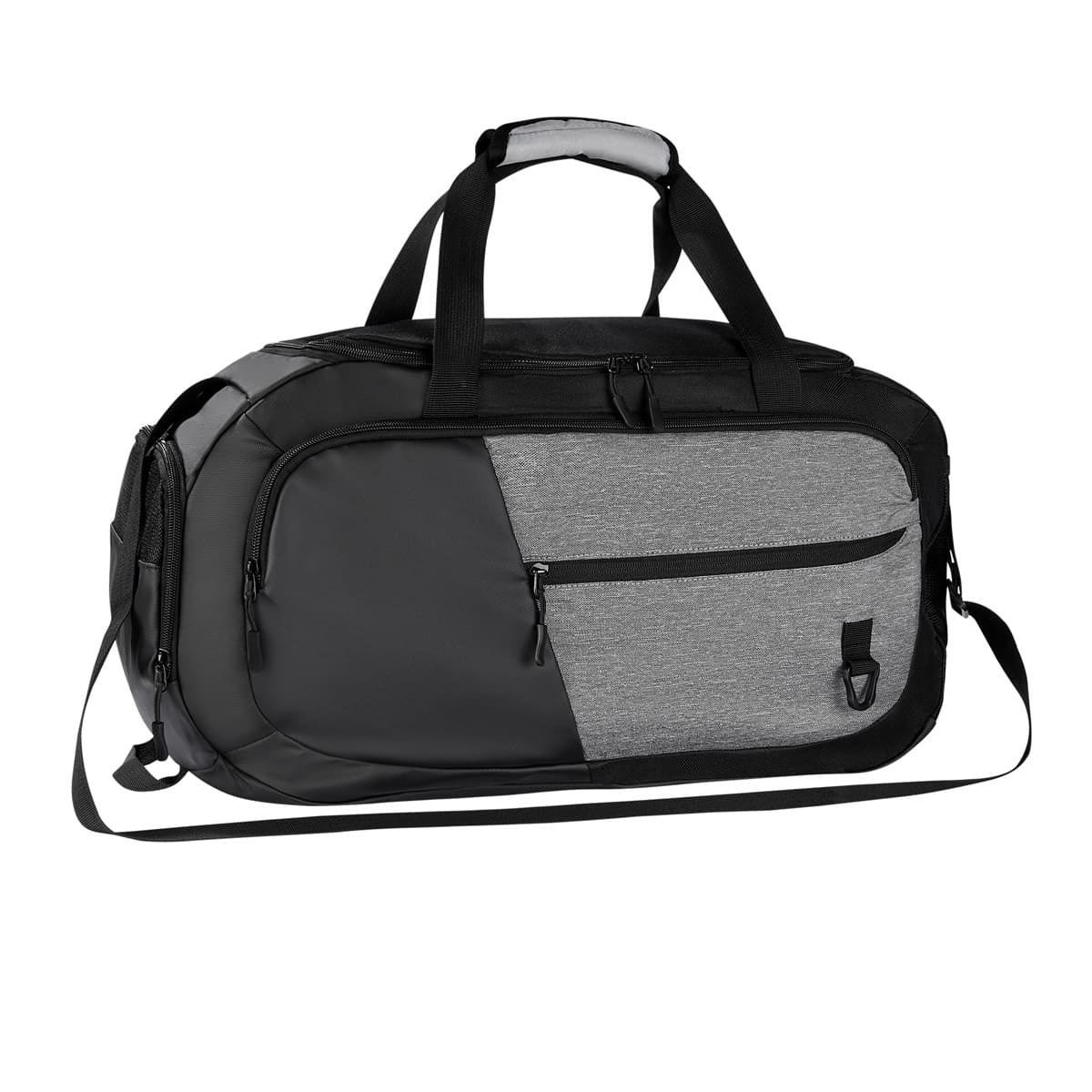 SIN 884, MALETA SPIER. Maleta deportiva con bolsa principal y frontal con cierre que combina funcionalidad y estilo en un solo producto. Incluye accesorio para colgar llaves, compartimento para separar tu calzado, bolsillo lateral de malla, asas de mano y correa para hombro ajustable.